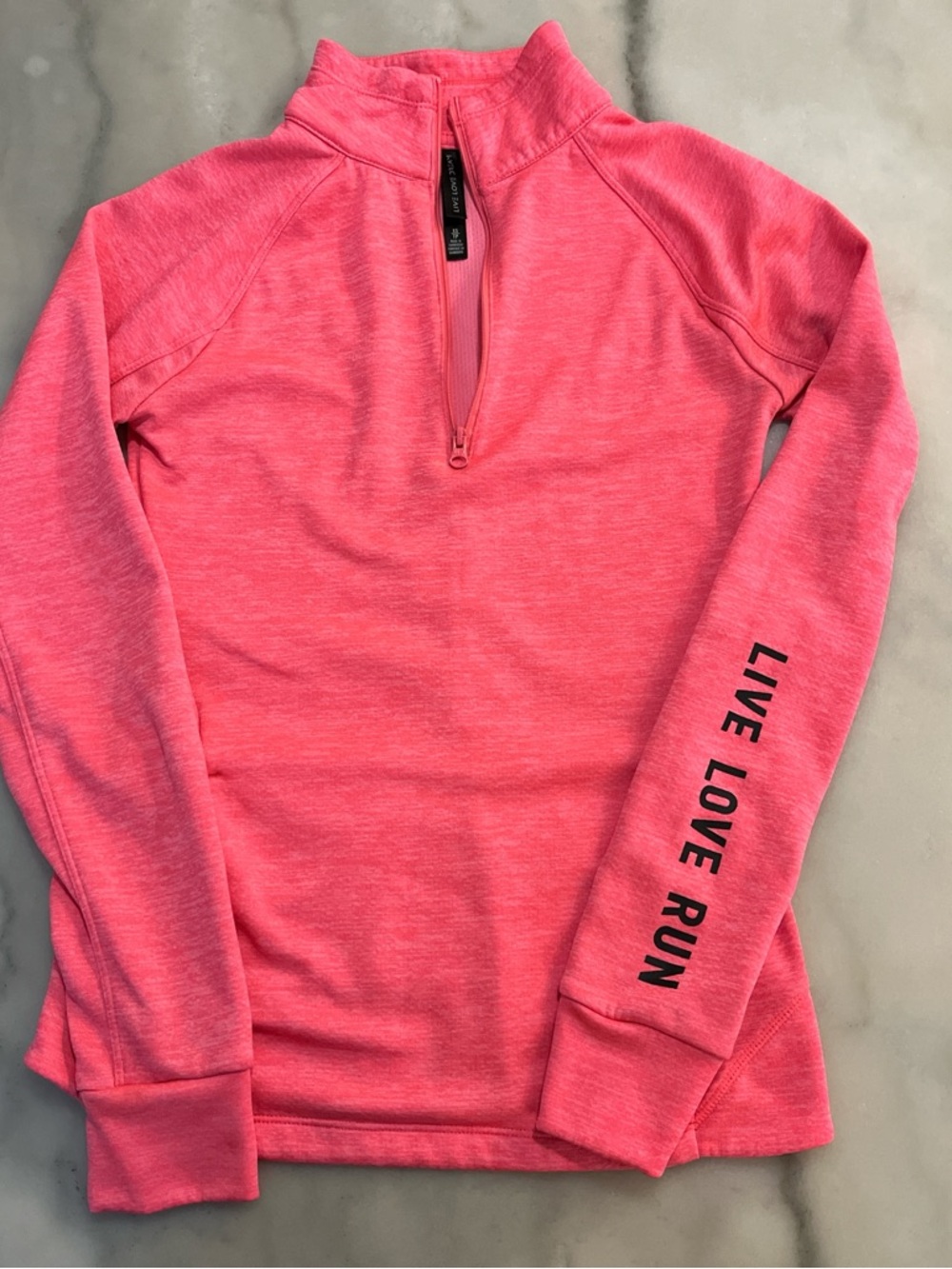 Live Love Run Half-Zip Pullover Bright Coral Pink